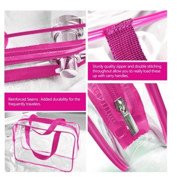 3-Piece Crystal Clear PVC Travel Toiletry Bag Kit - Small, Medium, and Large - Picture 6 of 13